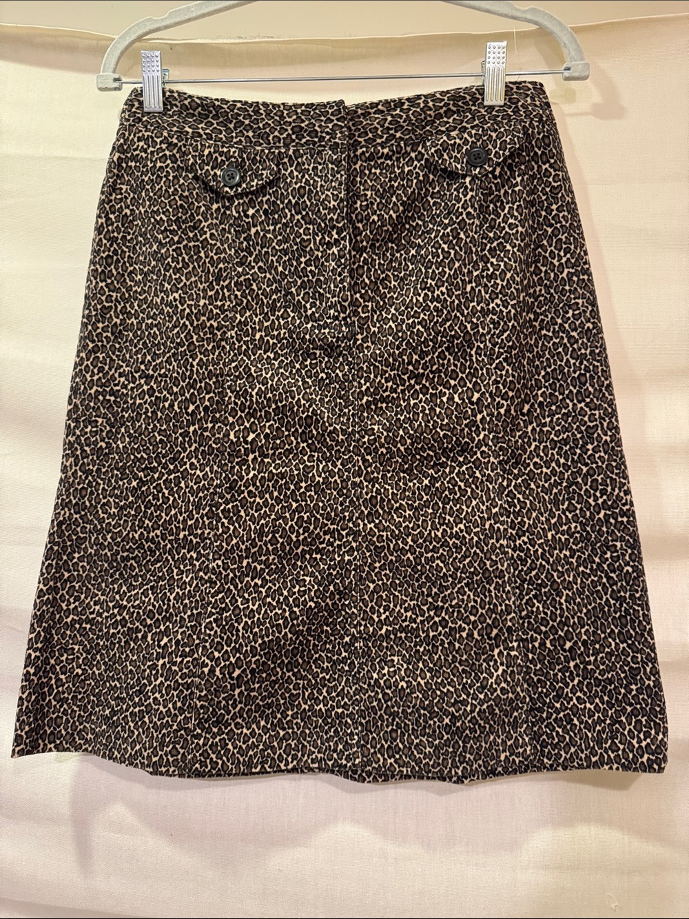Talbots Petite Leopard Print A-Line Skirt in Brown and Black Size 6